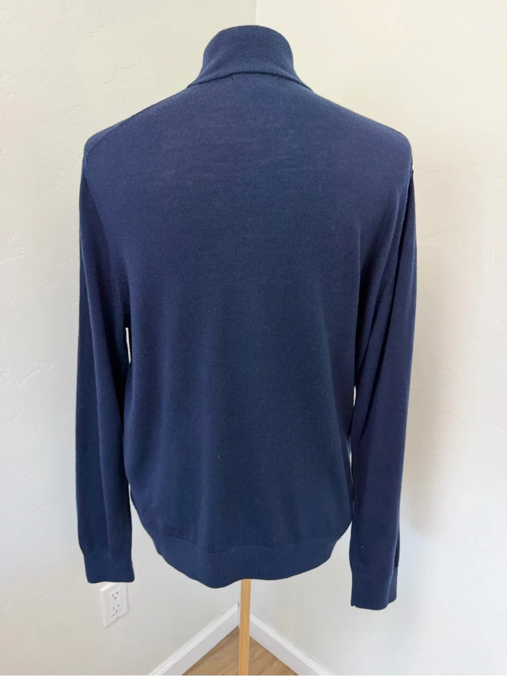 NWT Banana Republic Merino wool Men's Navy Quarter-Zip Sweater Size XL